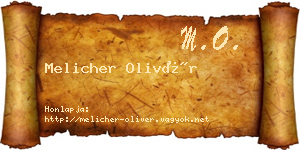 Melicher Olivér névjegykártya
