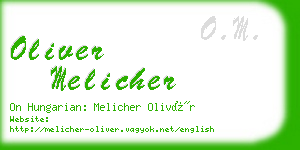 oliver melicher business card